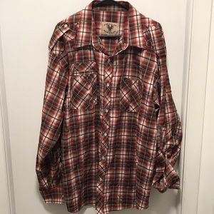 American Heritage Burgundy Plaid Shirt